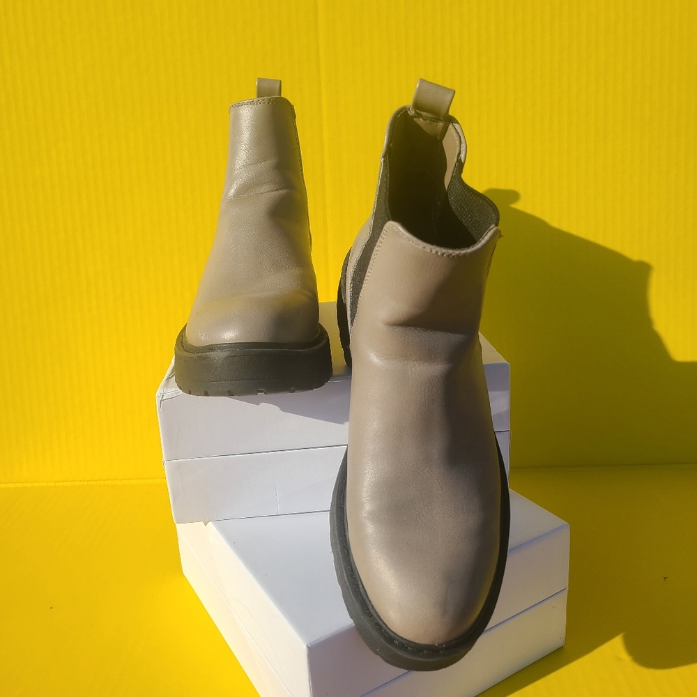 Taupe Combat Boots